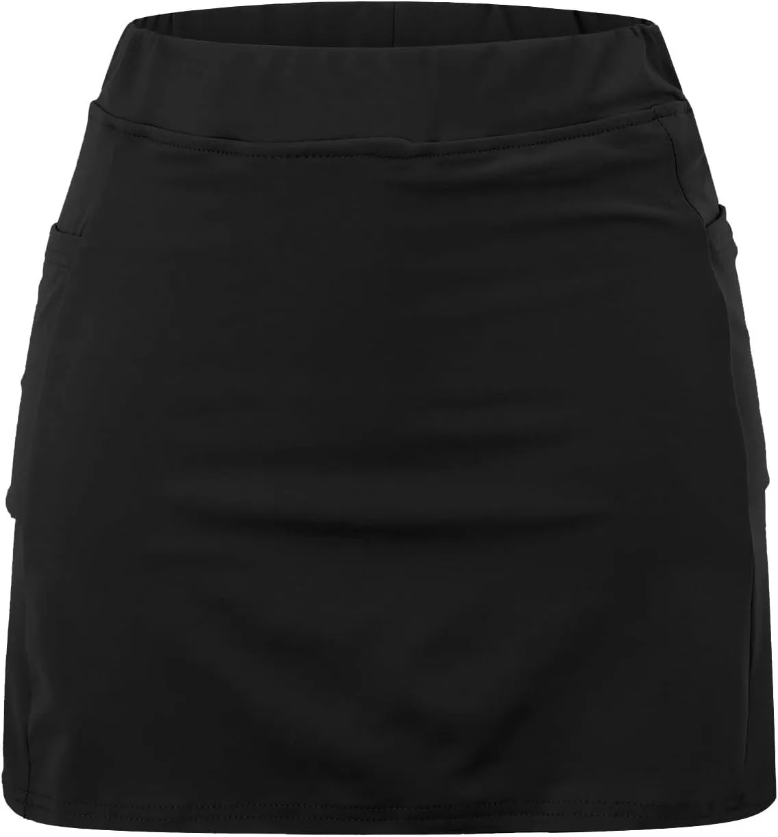 Women's Pocket Pants Solid Mid Waist Culottes Short Skirts Skinny Pants