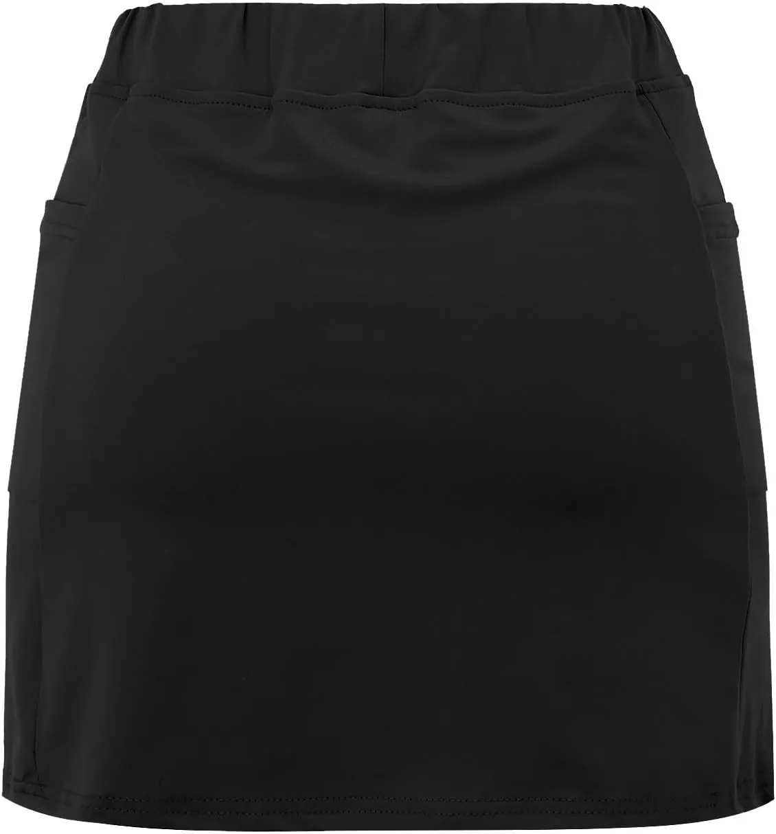 Women's Pocket Pants Solid Mid Waist Culottes Short Skirts Skinny Pants