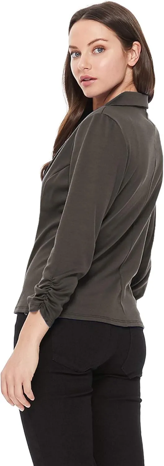 Women's Women's Comfy Casual Office 3/4 Long Sleeve Open Front Blazer Jacket US Size